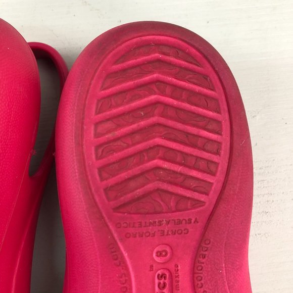 Crocs Women's Size 8 Jayna Pink Closed Toe Cutout Slingback Casual Flats - Picture 10 of 12